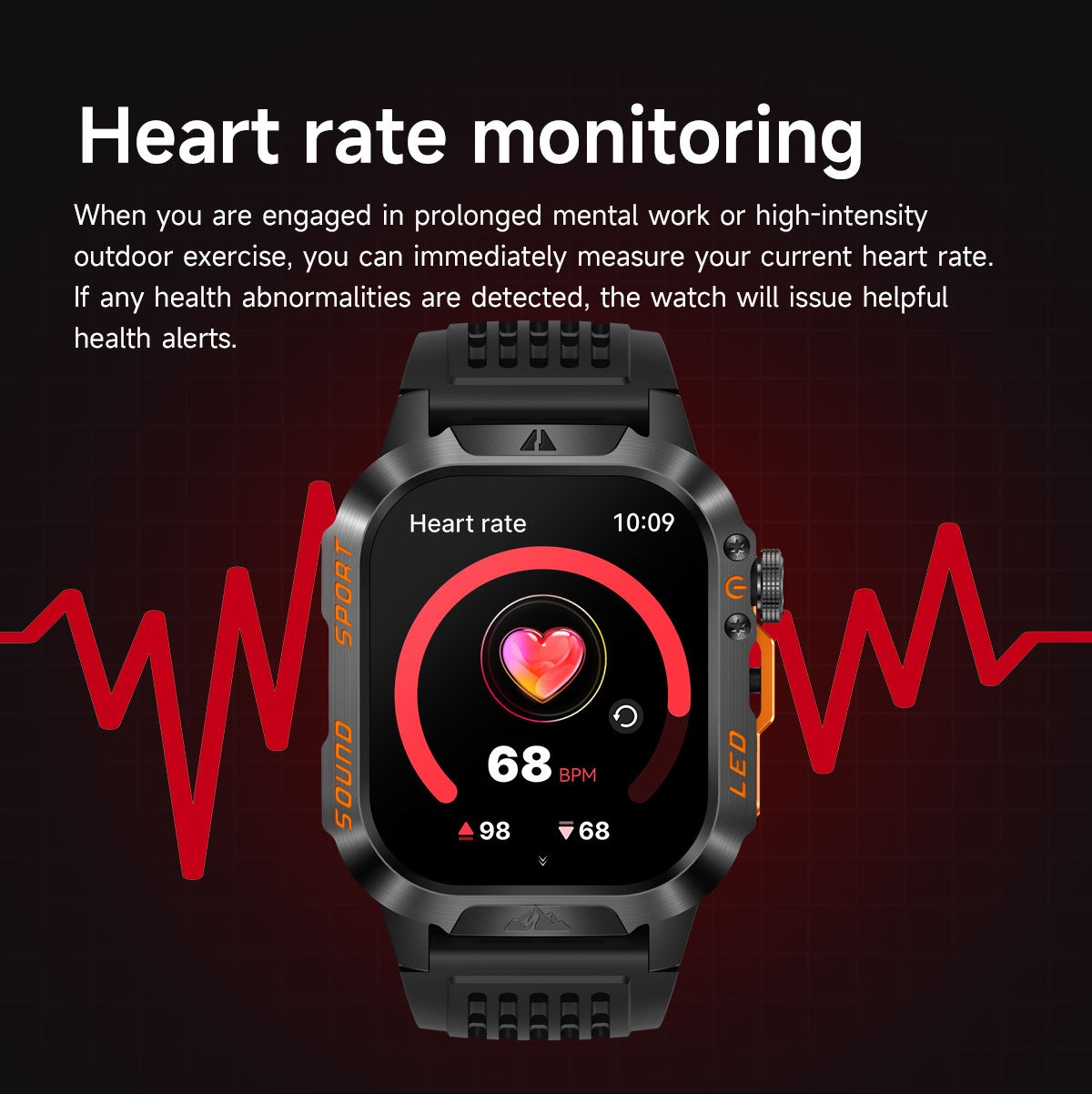 HT46 Rugged Smart Watch with 2.01" HD Screen, IP68 & 1200mAh Battery