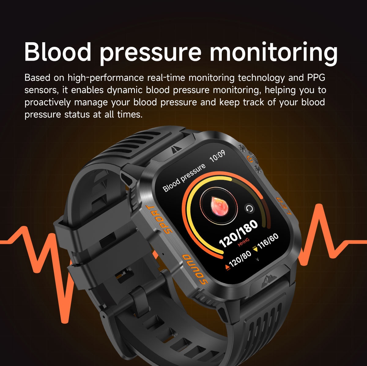 HT46 Rugged Smart Watch with 2.01" HD Screen, IP68 & 1200mAh Battery