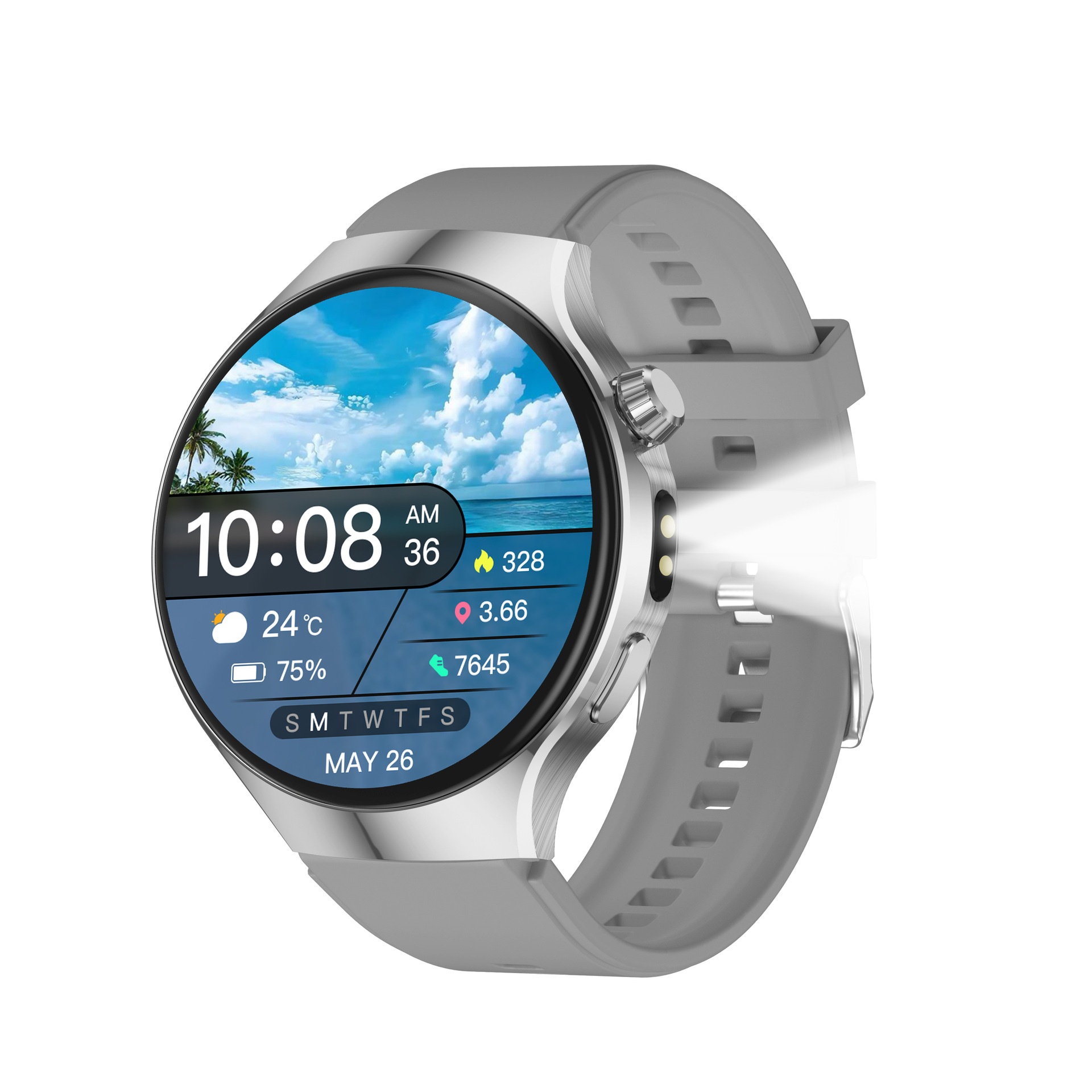 JU126 Smart Watch with 1.7" Round HD Screen & Bluetooth Calling