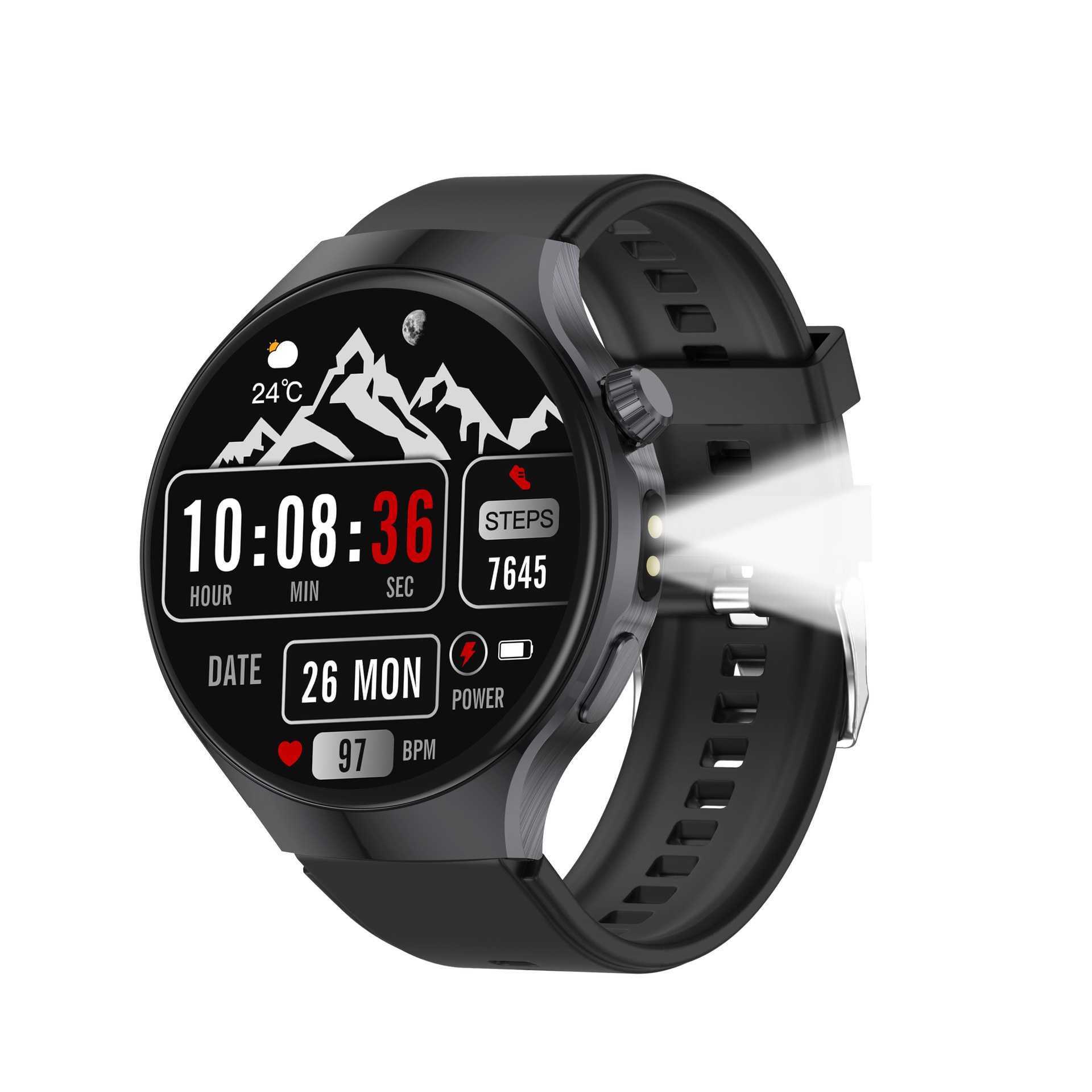 JU126 Smart Watch with 1.7" Round HD Screen & Bluetooth Calling
