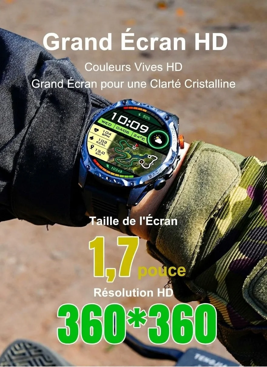 Montre connectée robuste T-REX3 avec écran AMOLED et batterie de 1000 mAh