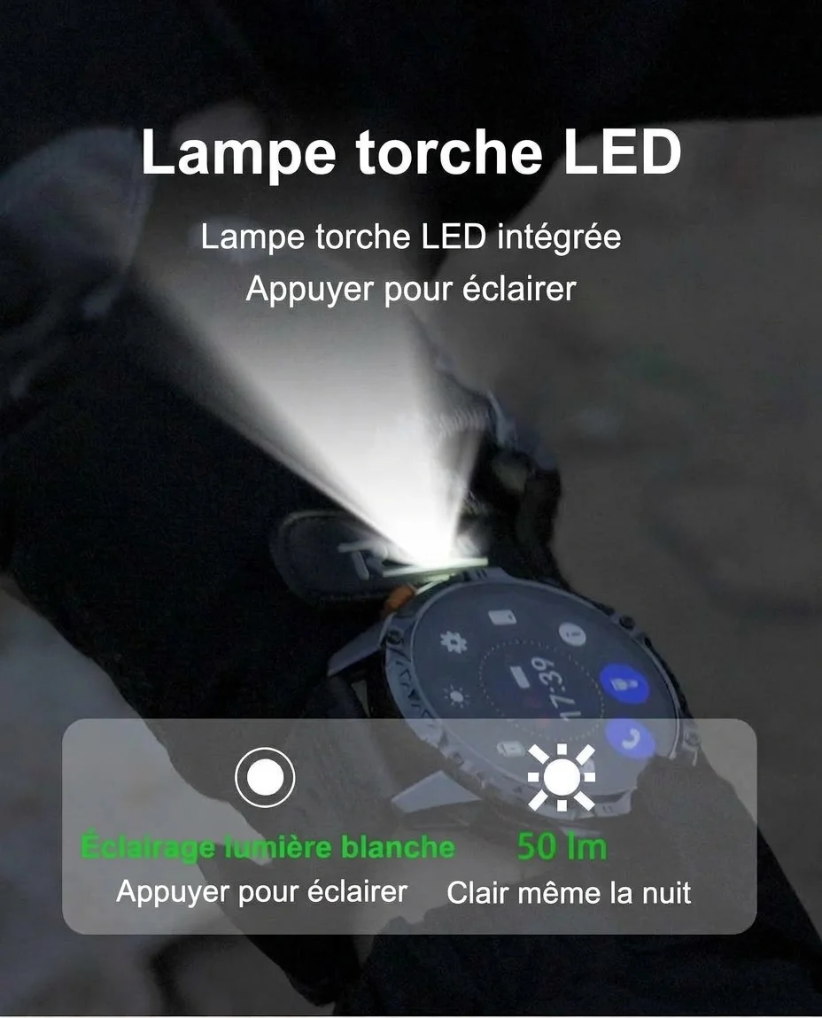 Montre connectée robuste T-REX3 avec écran AMOLED et batterie de 1000 mAh
