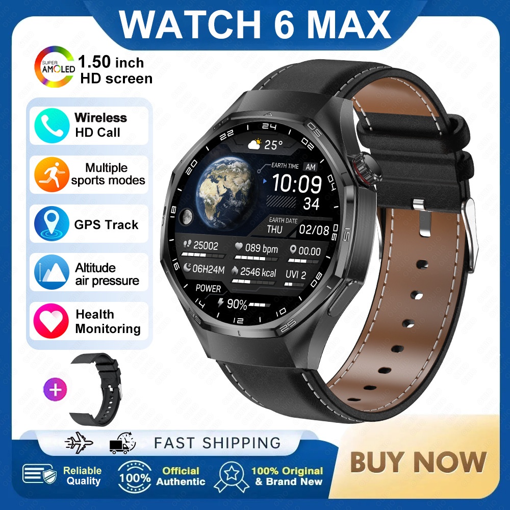 WATCH 6 MAX Smart Watch with Round Display, GPS & Wireless Calling