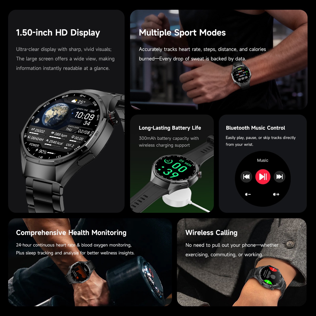 WATCH 6 MAX Smart Watch with Round Display, GPS & Wireless Calling
