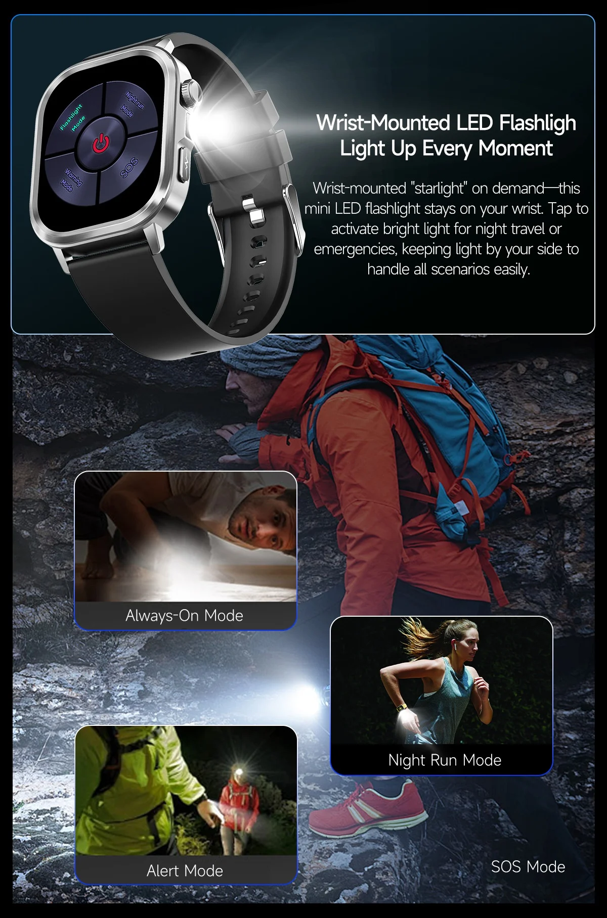 AI-ECG Smart Health Watch with Square AMOLED Touchscreen & BT Call