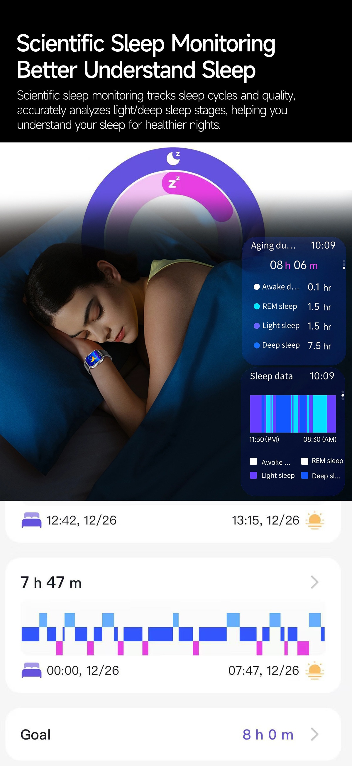 AI-ECG Smart Health Watch with Square AMOLED Touchscreen & BT Call
