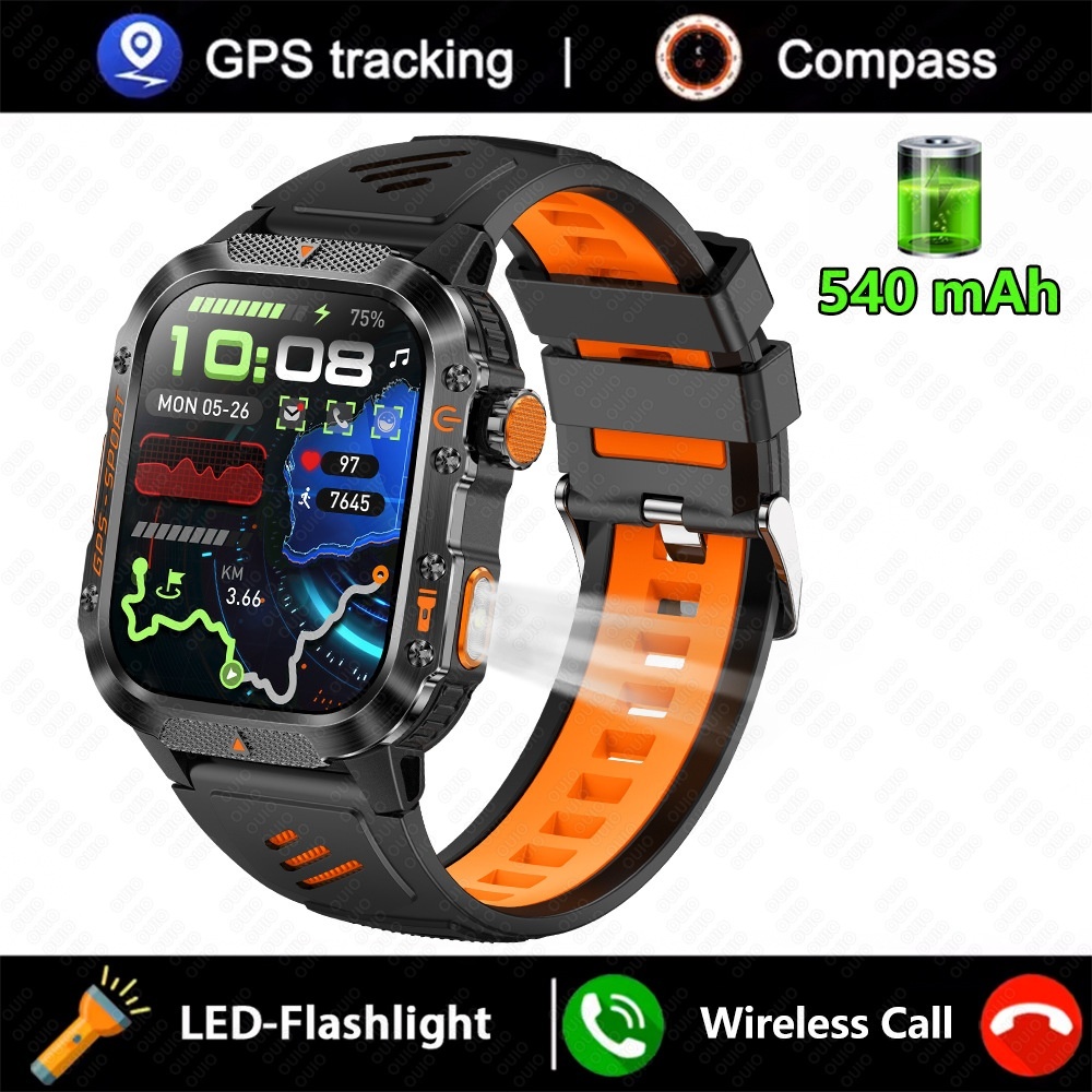 Rugged Outdoor Smart Watch with Square Display, GPS & Multi-Sport Modes