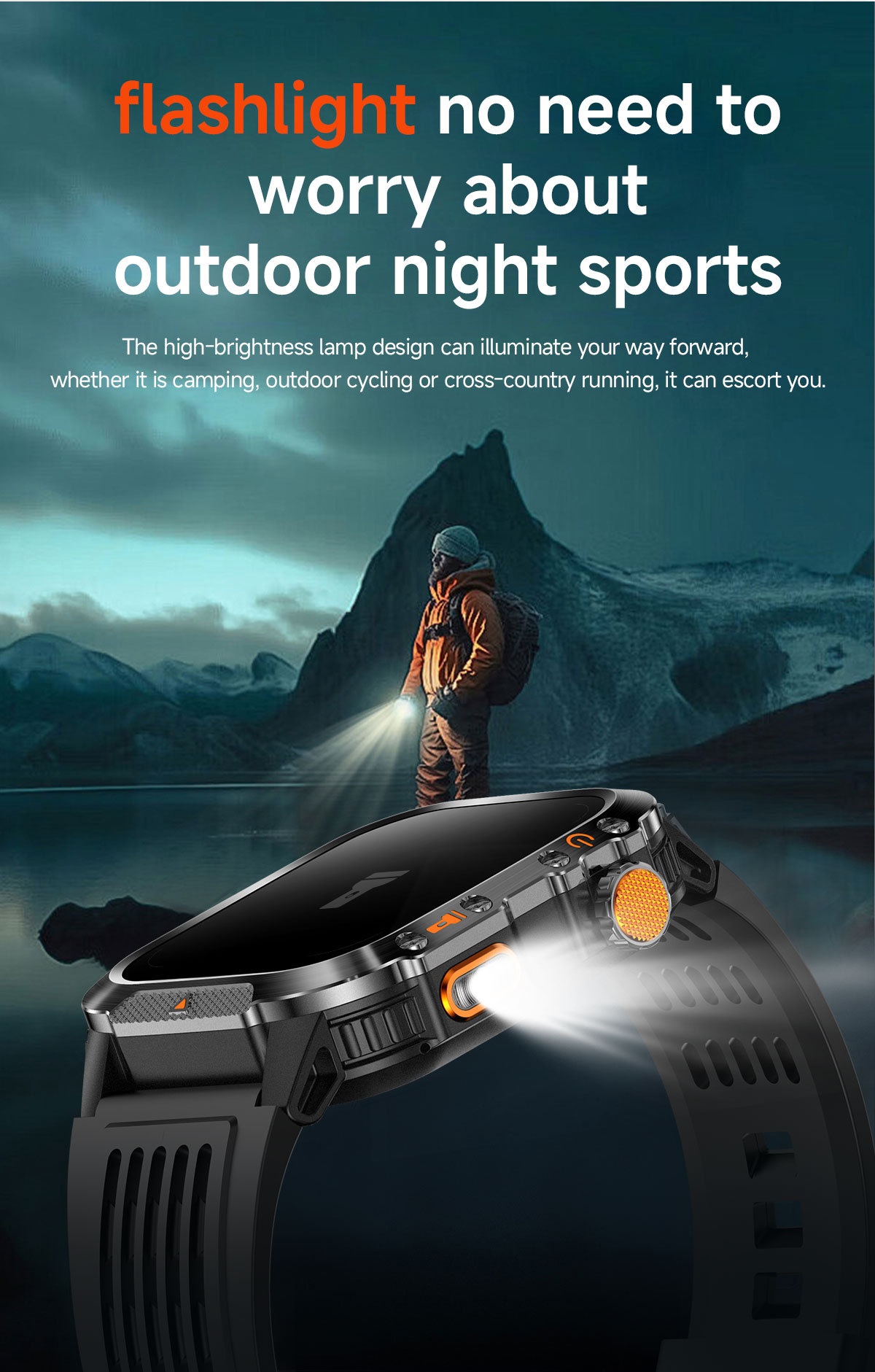 Rugged Outdoor Smart Watch with Square Display, GPS & Multi-Sport Modes