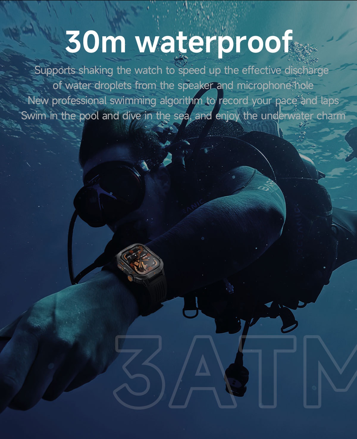 Rugged Outdoor Smart Watch with Square Display, GPS & Multi-Sport Modes