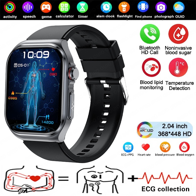 ET585 Smart Watch with Square AMOLED Display, ECG & 130+ Sports Modes