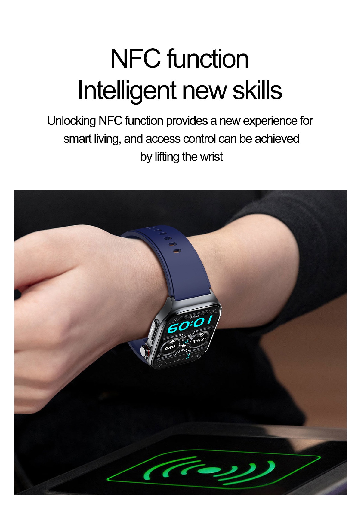 ET585 Smart Watch with Square AMOLED Display, ECG & 130+ Sports Modes