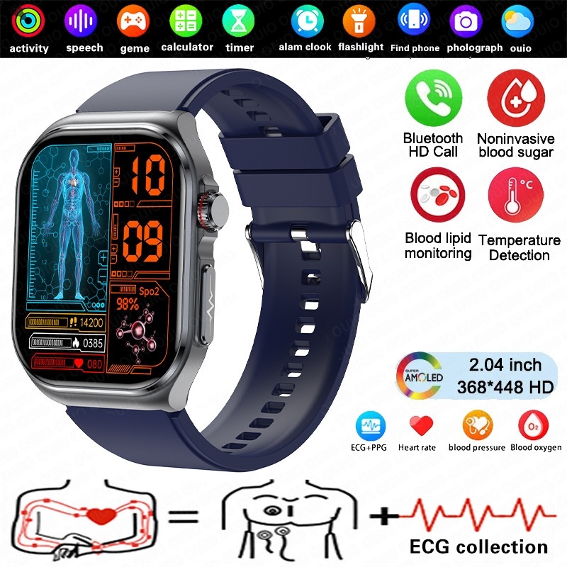 ET585 Smart Watch with Square AMOLED Display, ECG & 130+ Sports Modes