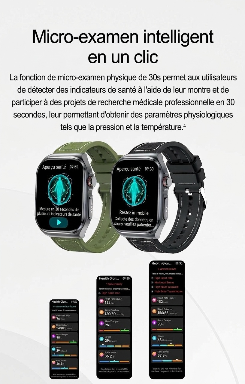 Montre connectée ET585 avec écran AMOLED carré, ECG et plus de 130 modes sportifs
