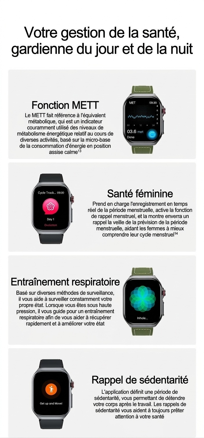 Montre connectée ET585 avec écran AMOLED carré, ECG et plus de 130 modes sportifs