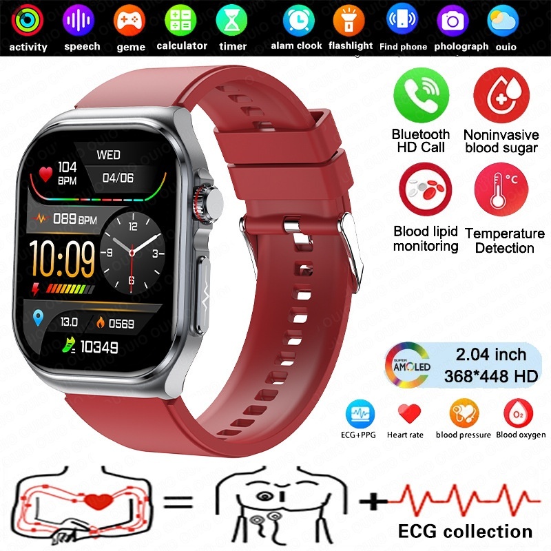 ET585 Smart Watch with Square AMOLED Display, ECG & 130+ Sports Modes