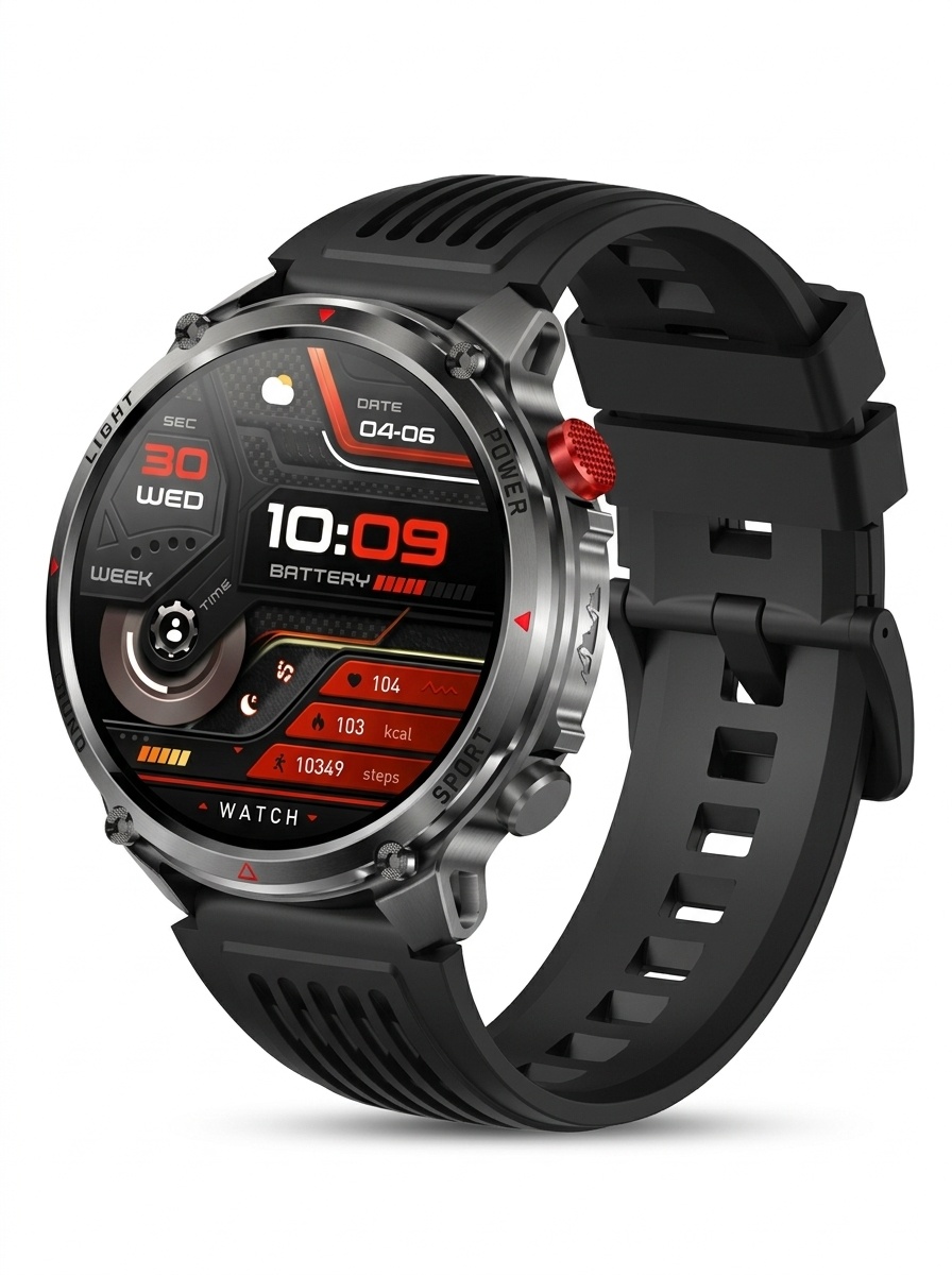 HT45 Outdoor Smart Watch with 1.7" Round HD Display & 1100mAh Battery