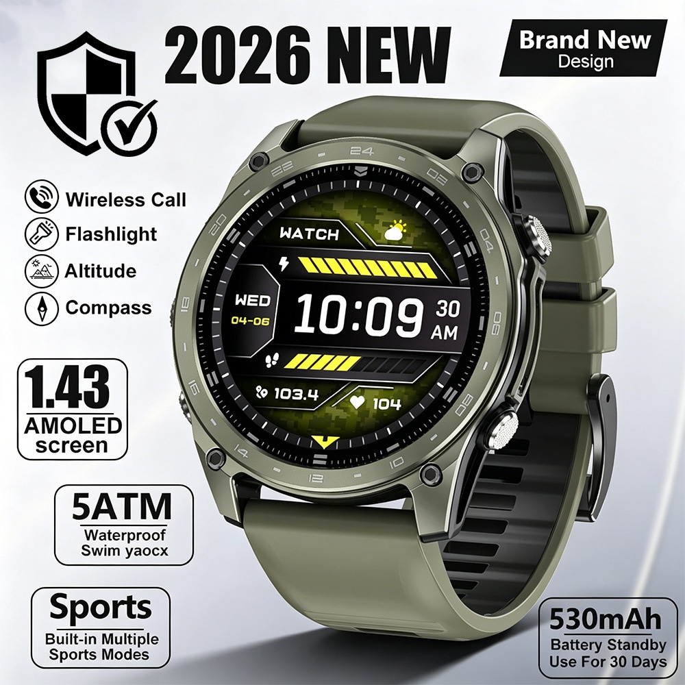 T8PRO Rugged Smart Watch with Round AMOLED Display & Bluetooth Calling
