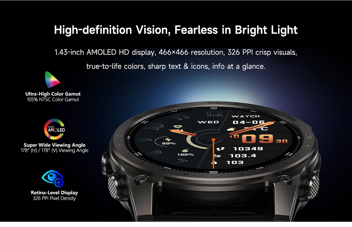 T8PRO Rugged Smart Watch with Round AMOLED Display & Bluetooth Calling