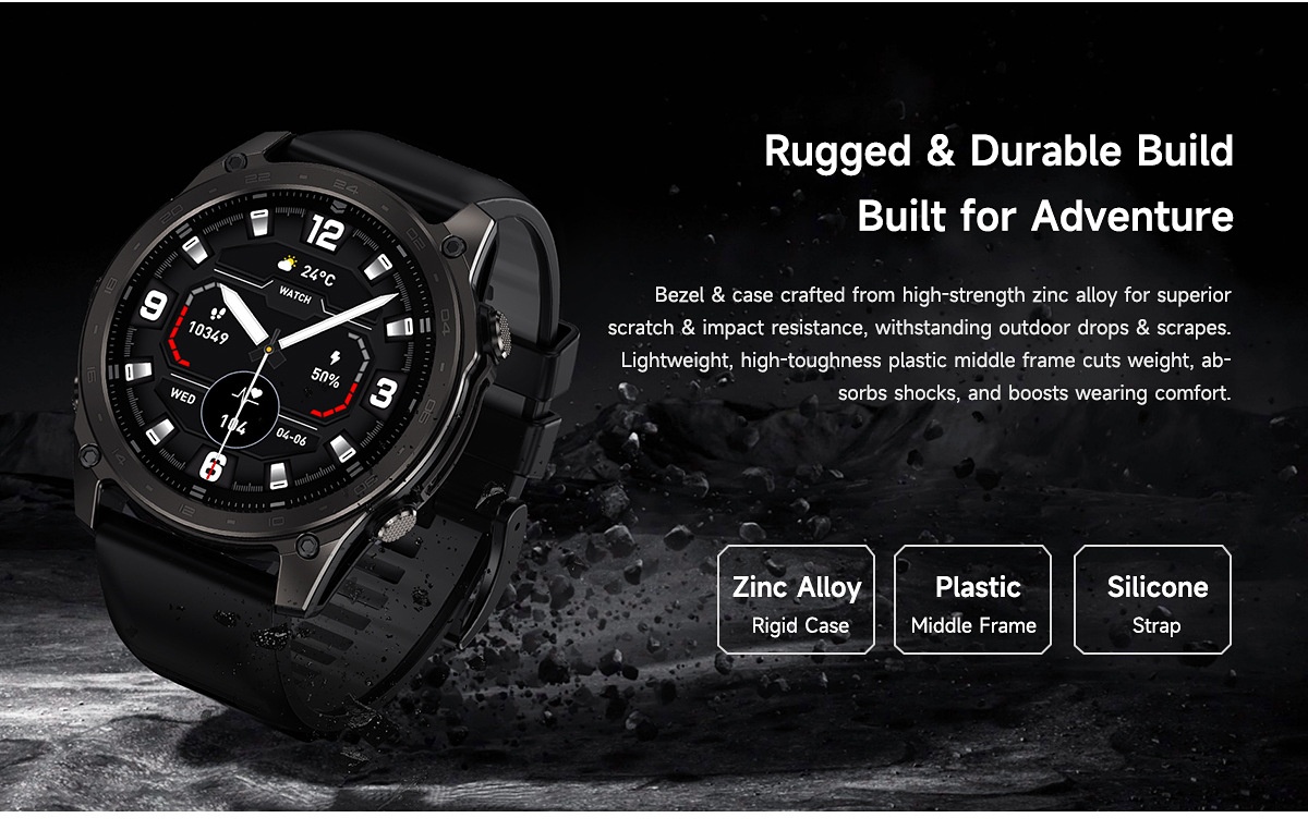 T8PRO Rugged Smart Watch with Round AMOLED Display & Bluetooth Calling