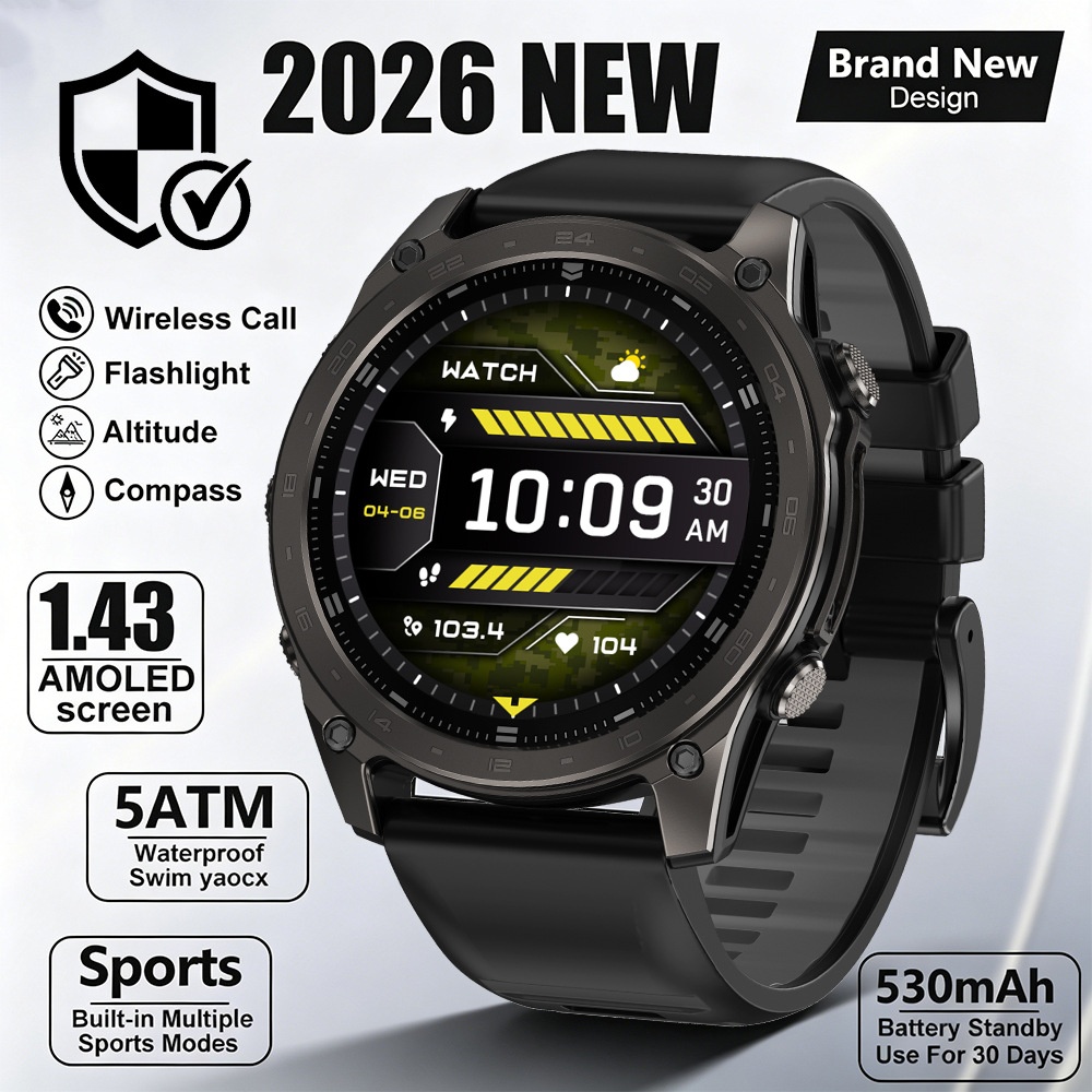 T8PRO Rugged Smart Watch with Round AMOLED Display & Bluetooth Calling