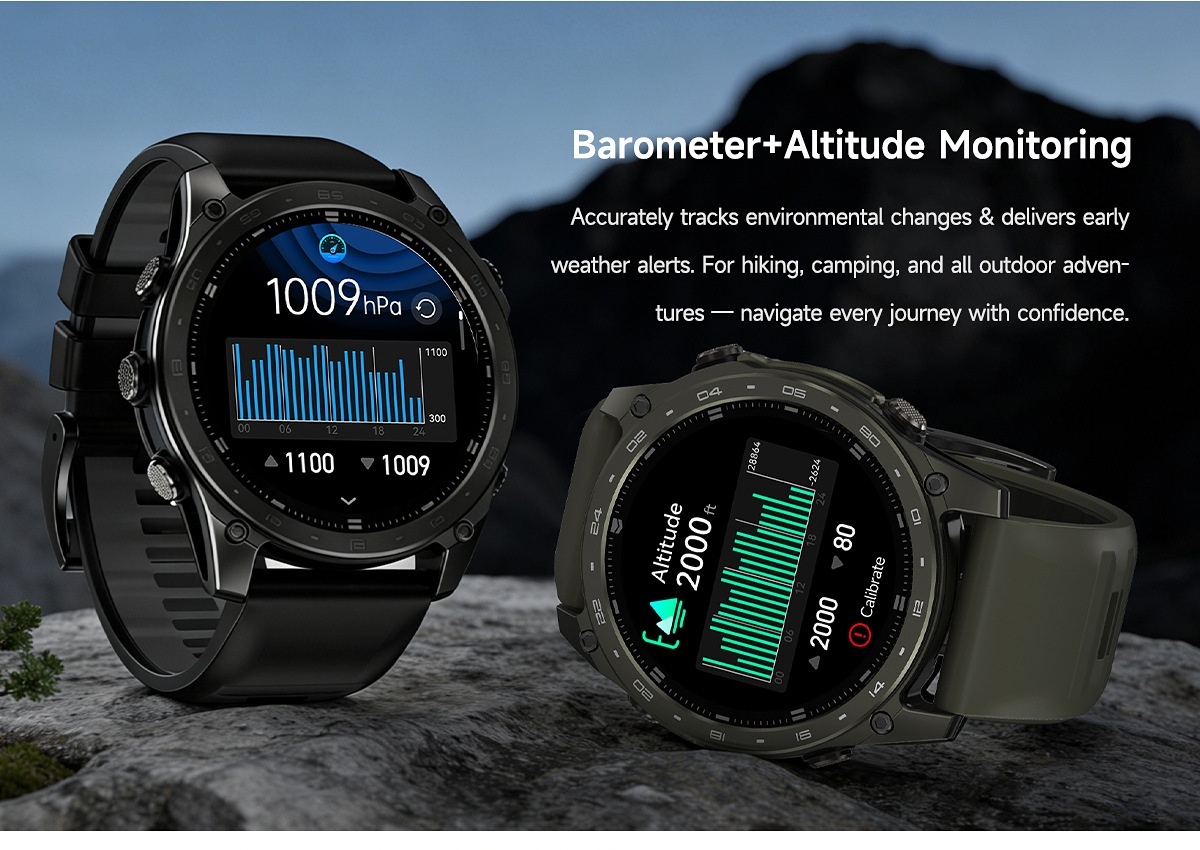 Montre connectée robuste T8PRO avec écran AMOLED rond et appels Bluetooth