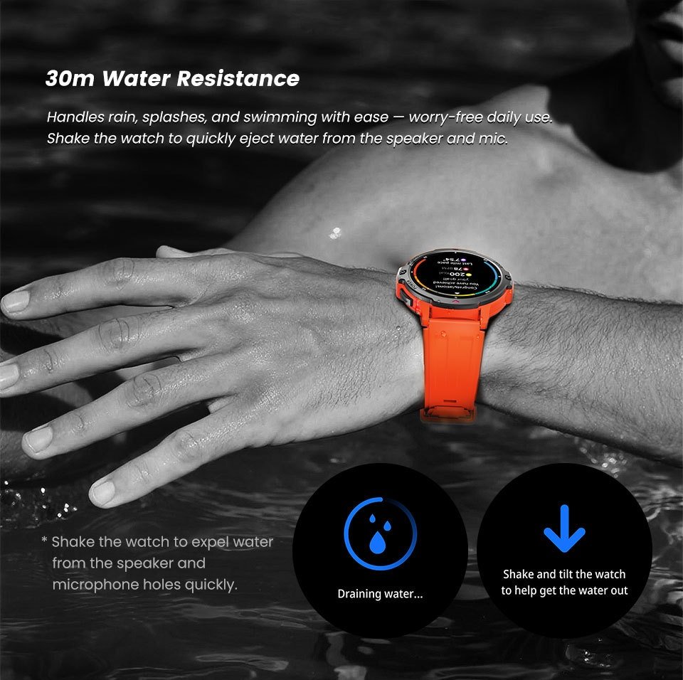 Rugged GPS Smart Watch with Round TFT Display & Bluetooth Calling
