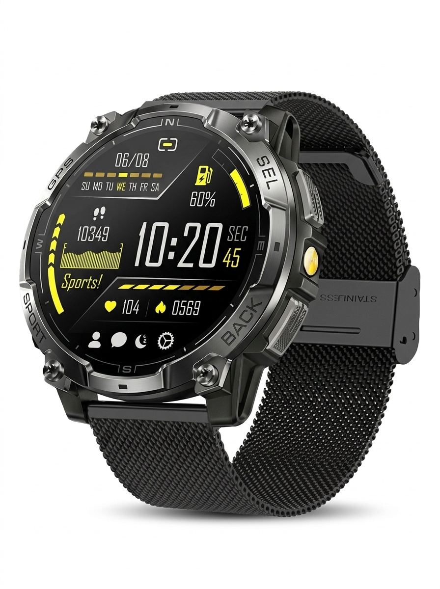 K78A GPS Sports Smart Watch with Round AMOLED Display, 3ATM & BT Call