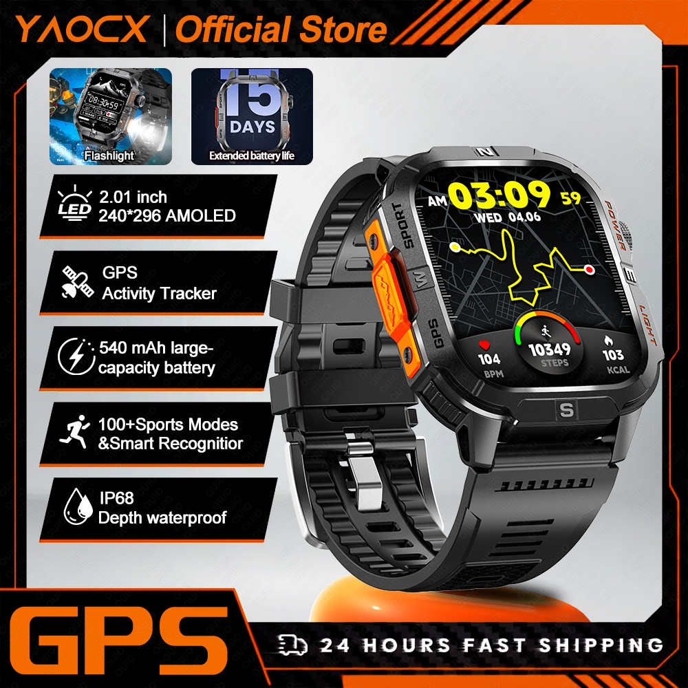 Rugged GPS Smart Watch with Square HD Display & Health Tracker
