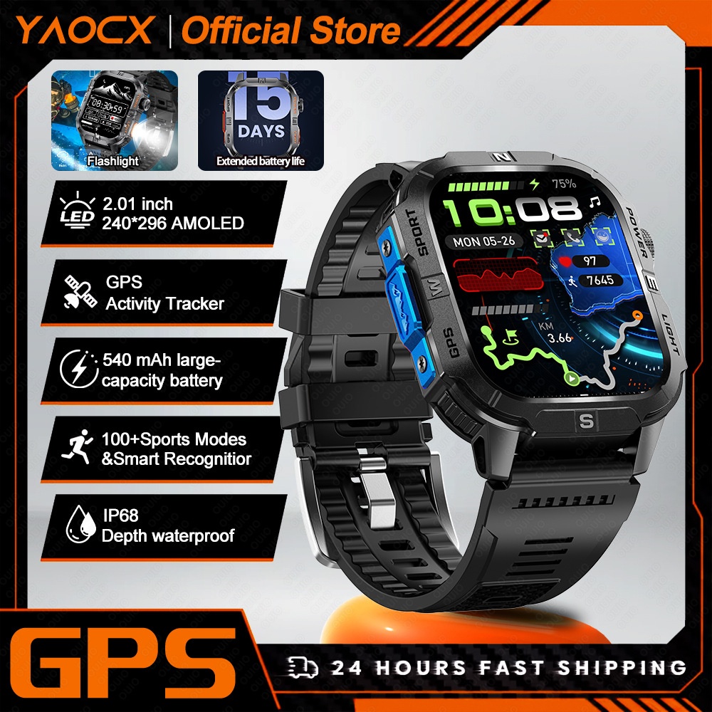 Rugged GPS Smart Watch with Square HD Display & Health Tracker