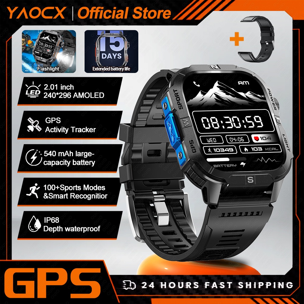 Rugged GPS Smart Watch with Square HD Display & Health Tracker