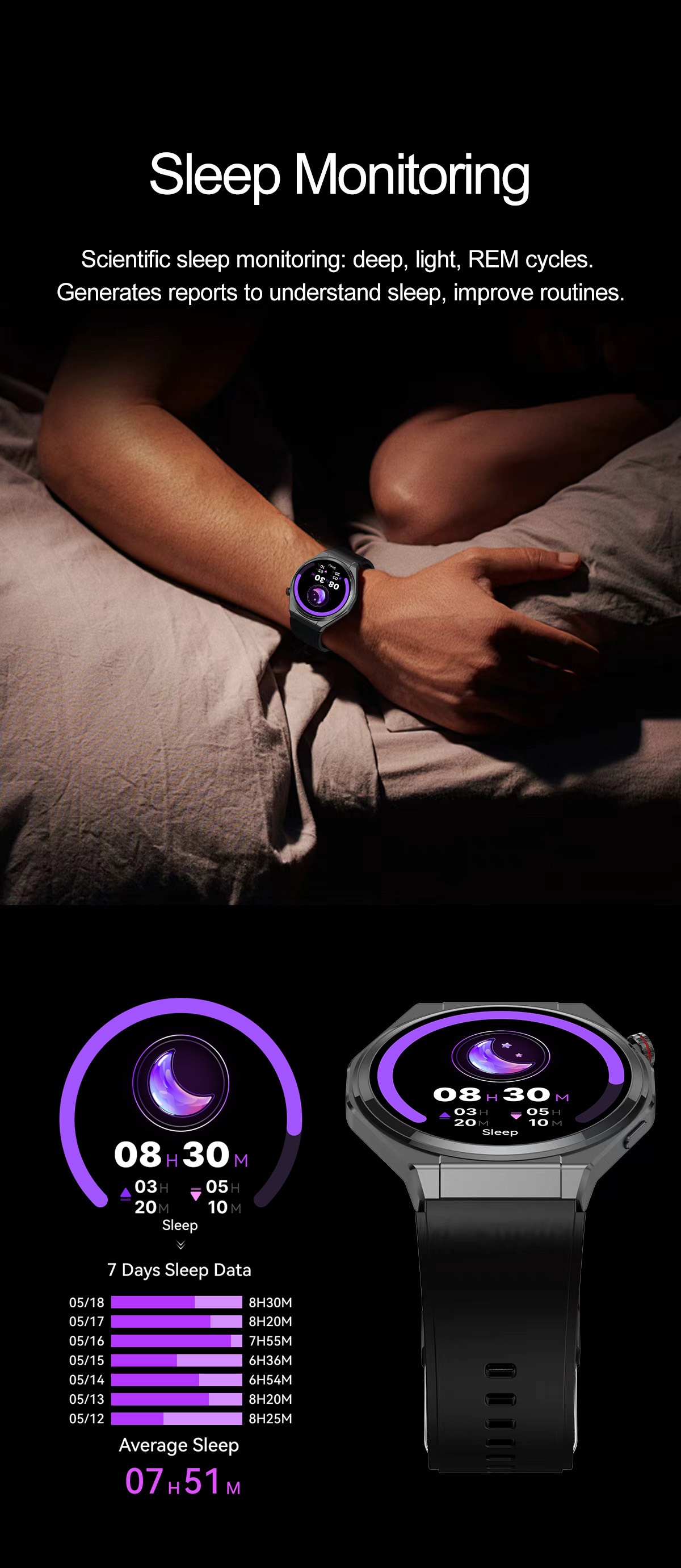AMOLED Smart Watch with Round Display, Bluetooth Calling & Fitness Tracker