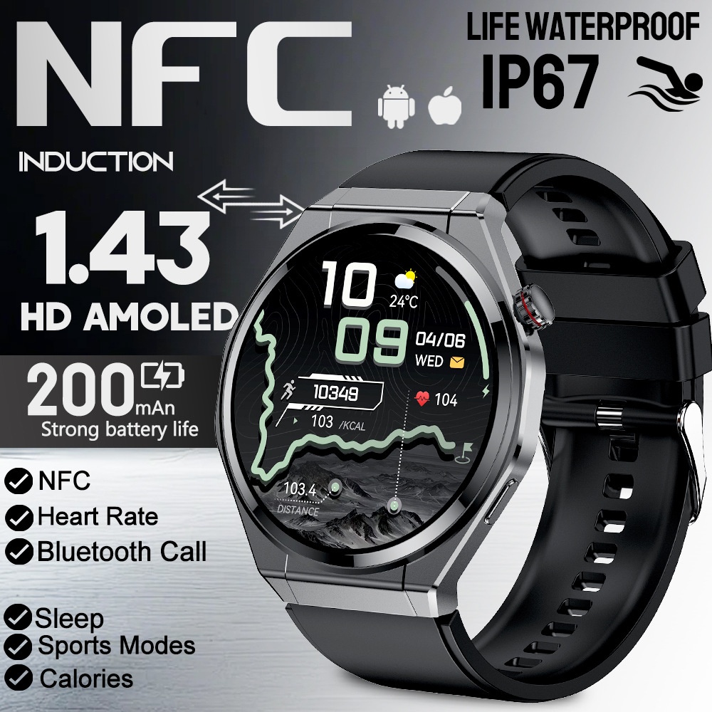 AMOLED Smart Watch with Round Display, Bluetooth Calling & Fitness Tracker
