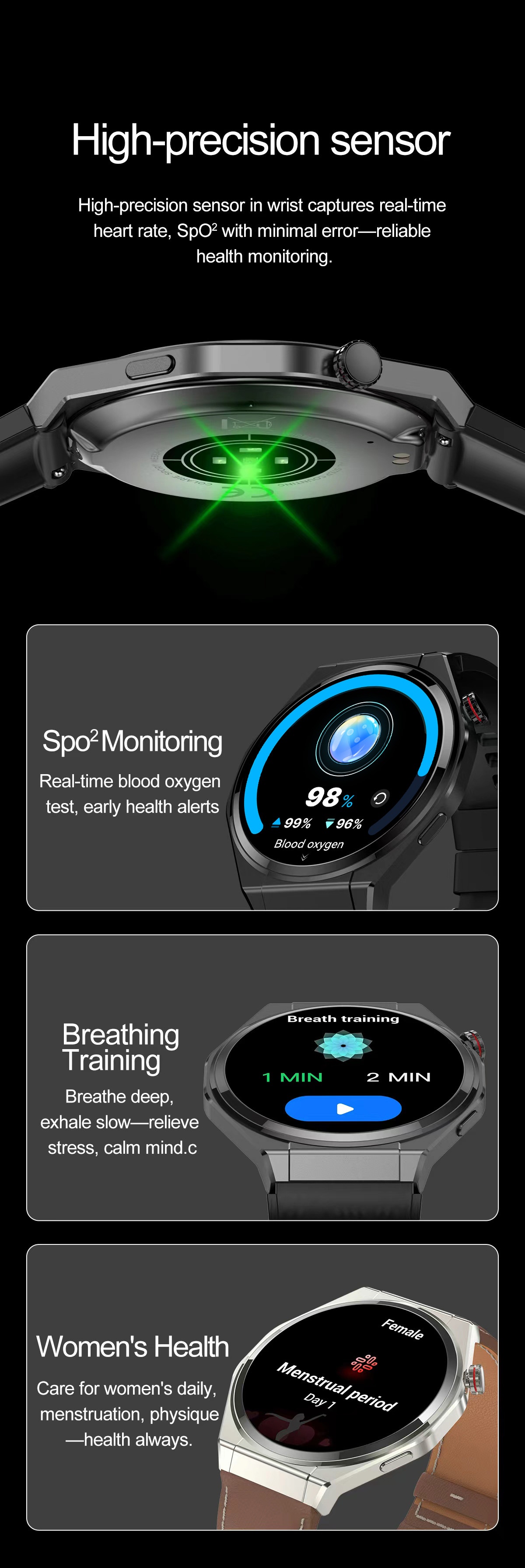 AMOLED Smart Watch with Round Display, Bluetooth Calling & Fitness Tracker
