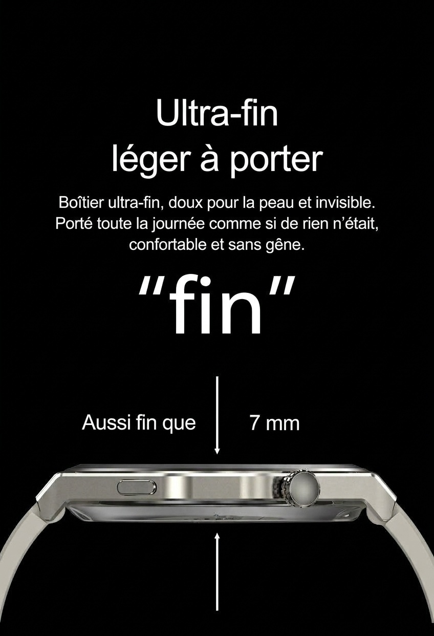 Montre connectée AMOLED avec écran rond, appels Bluetooth et suivi d'activité physique