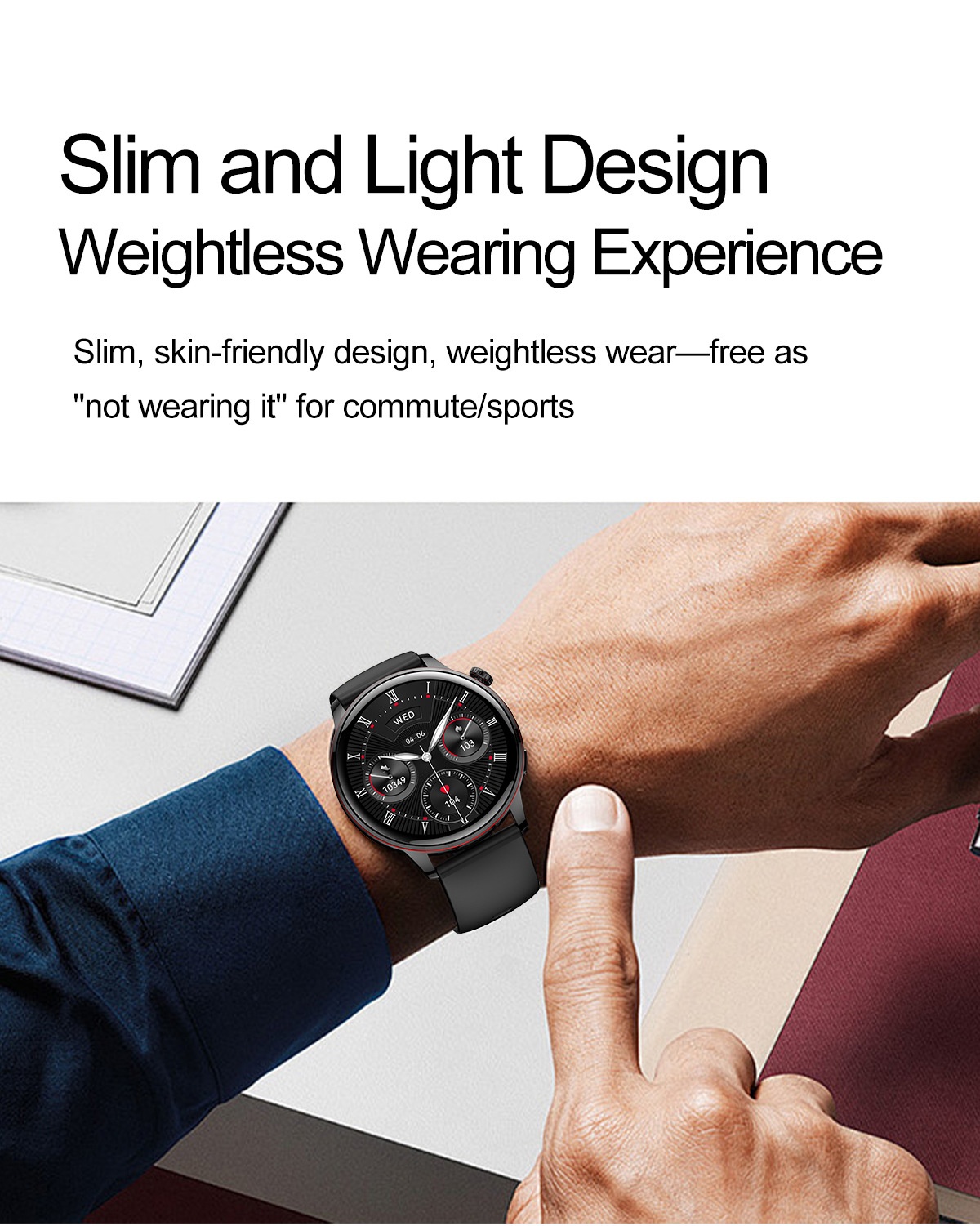 Smart Watch with Round AMOLED HD Display & Bluetooth Calling