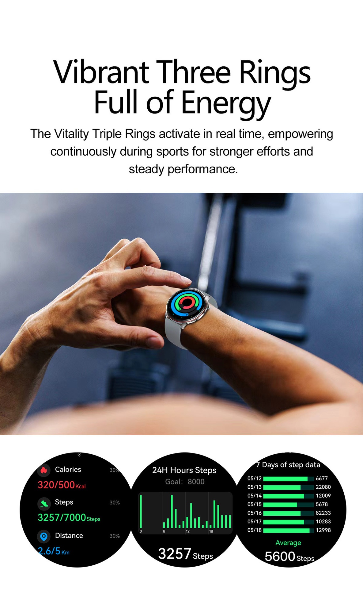 Smart Watch with Round AMOLED HD Display & Bluetooth Calling