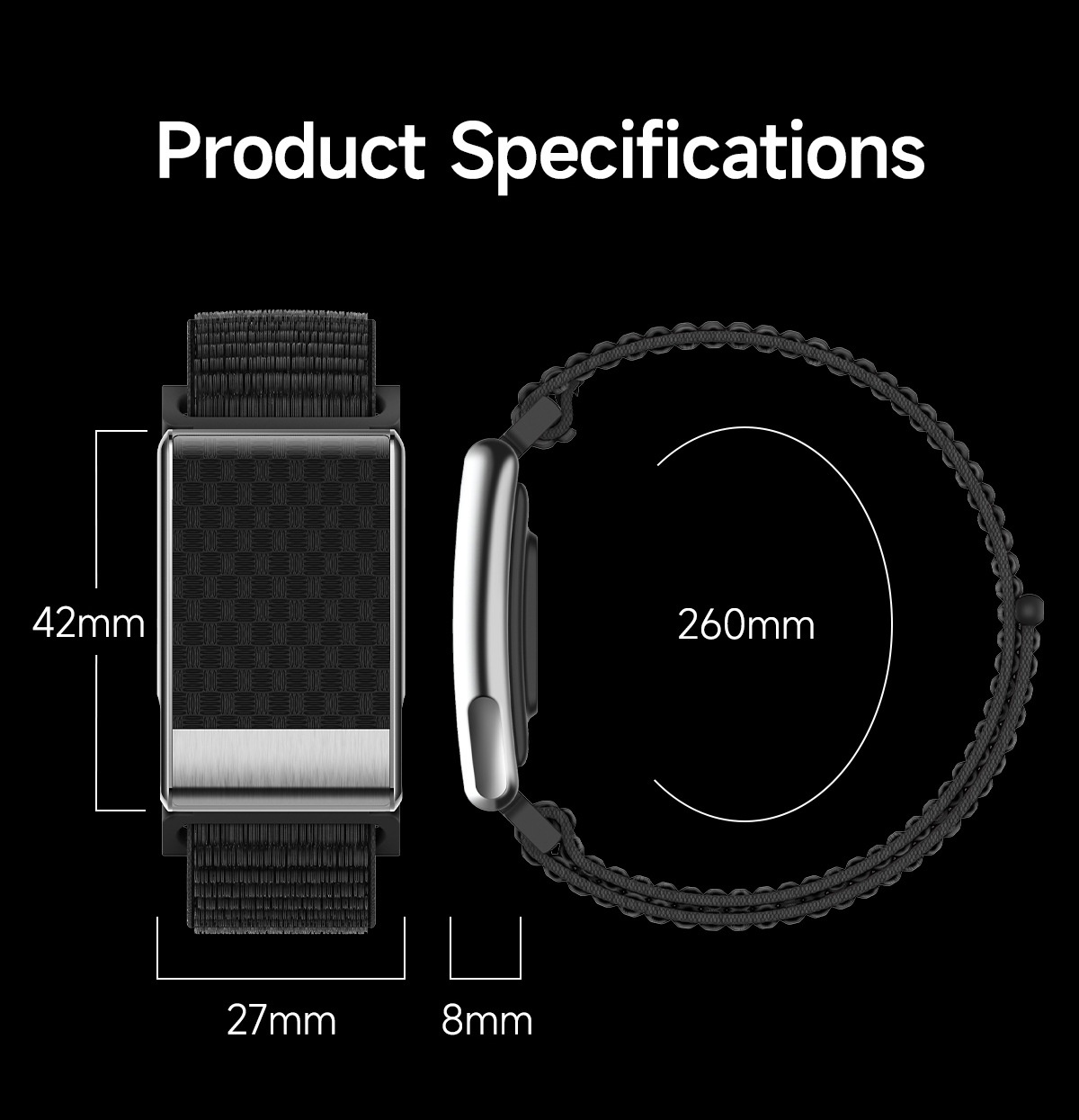 Screenless Smart Health Tracker Band with ECG, Heart Rate & SpO2