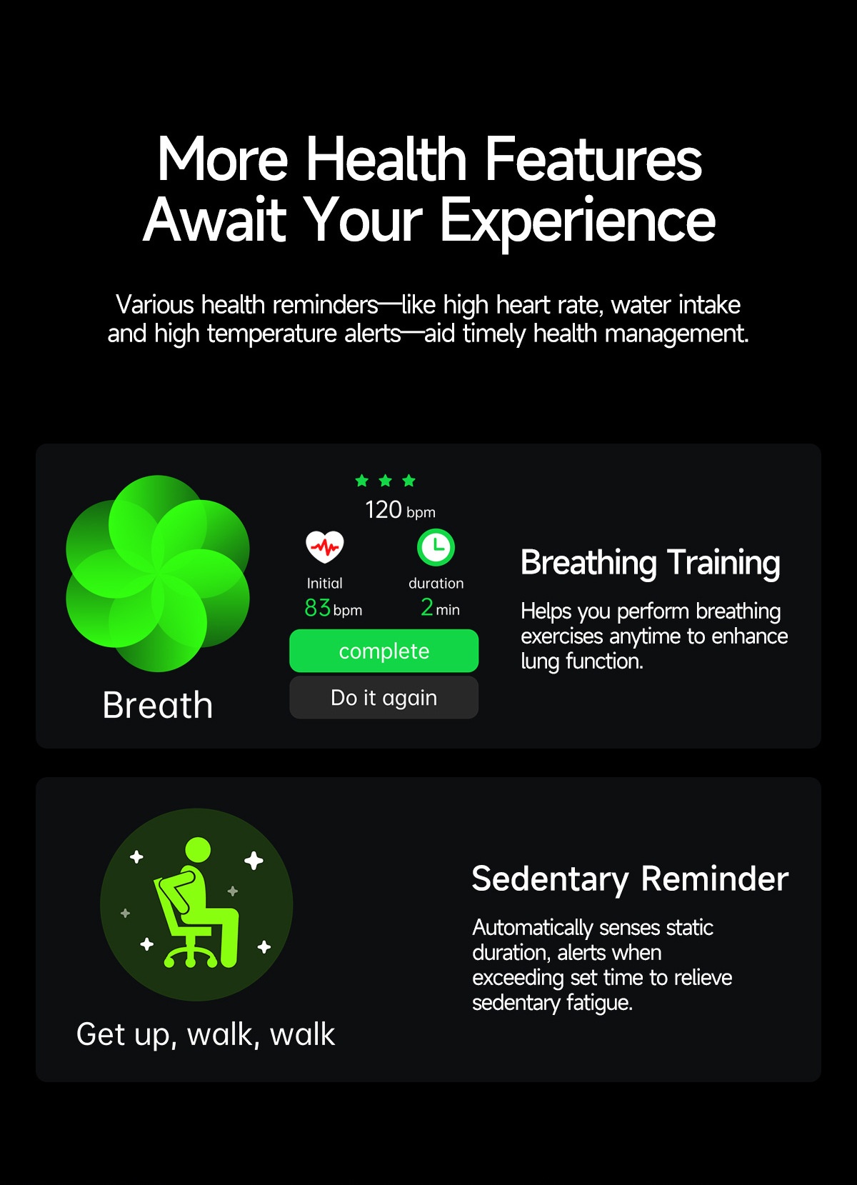Smart Health Watch with Square AMOLED Display, ECG & Laser Therapy