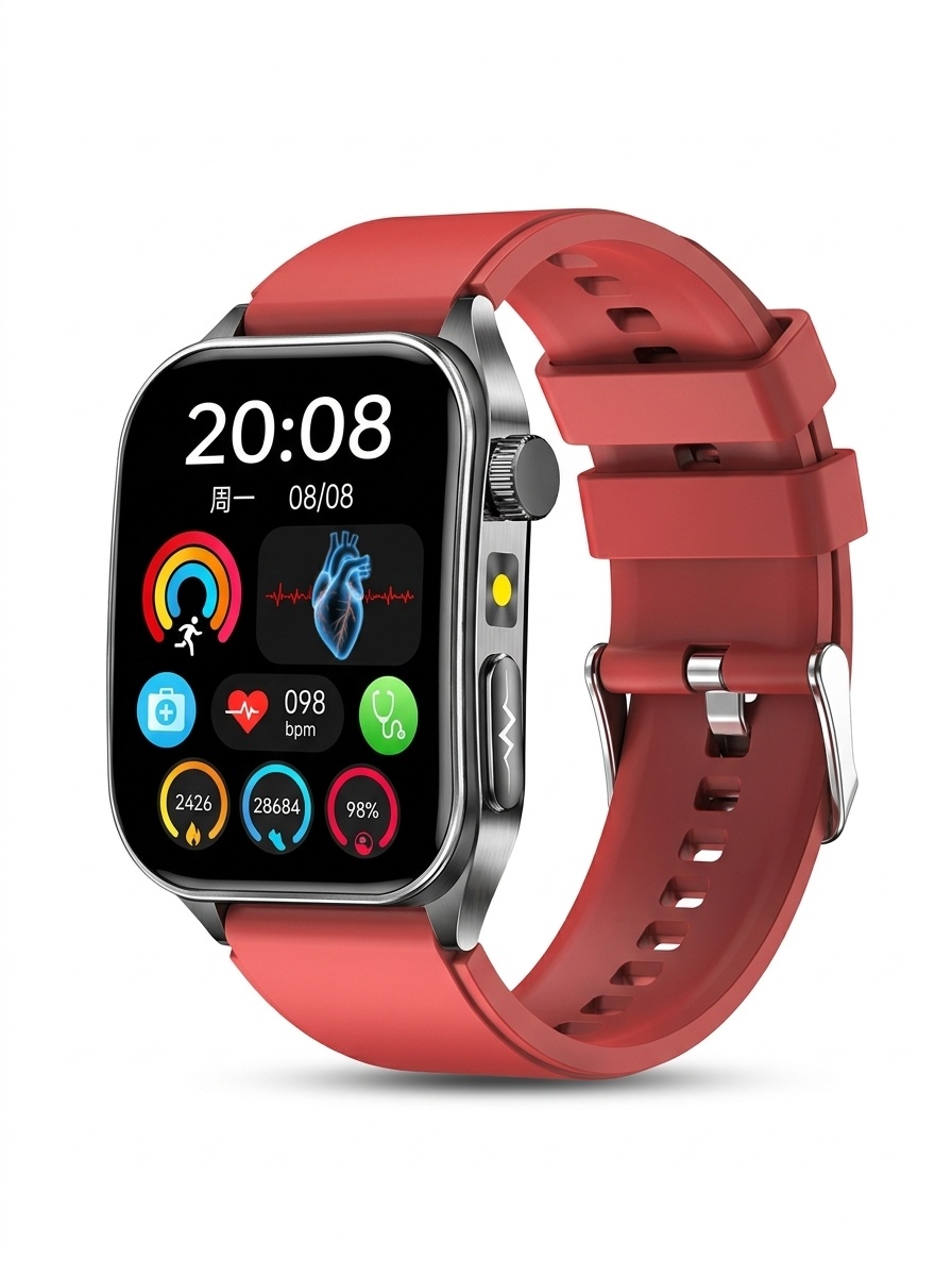 Smart Health Watch with Square AMOLED Display, ECG & Laser Therapy