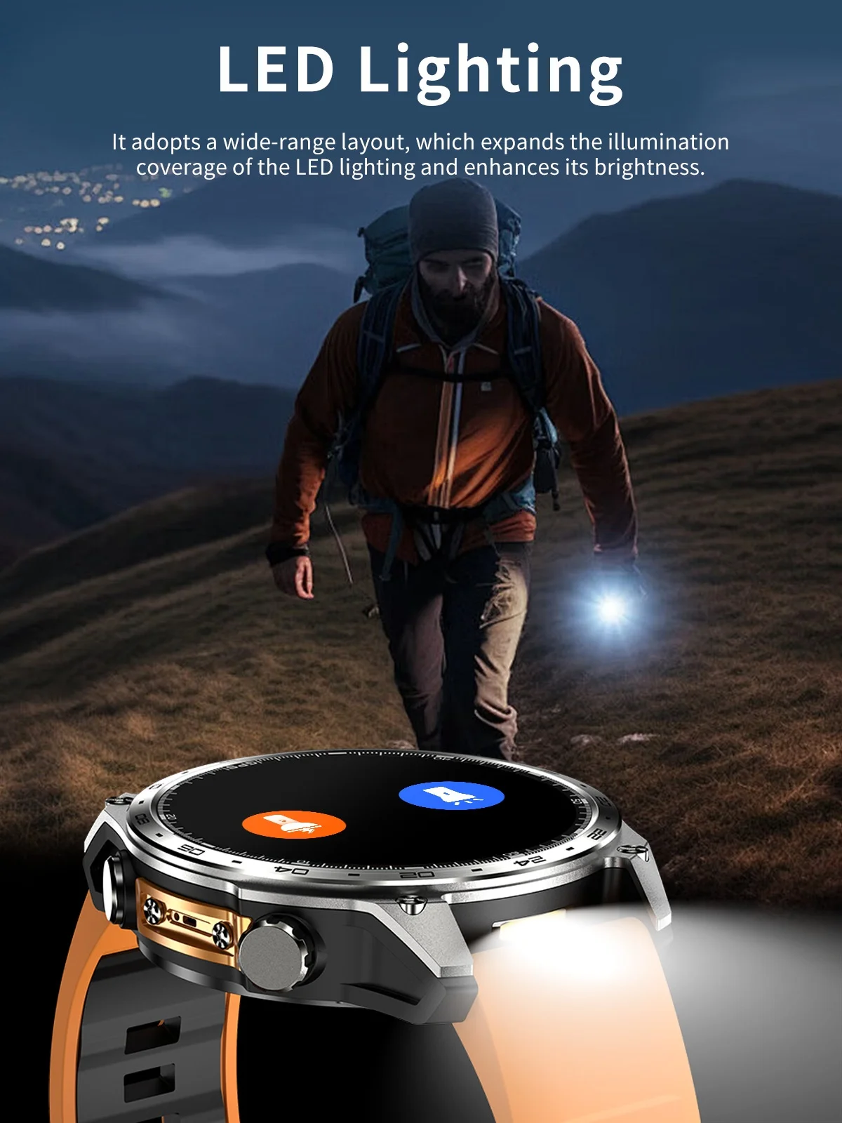 HD300 Pro GPS Smart Watch with Round AMOLED Display & 4GB Offline Maps
