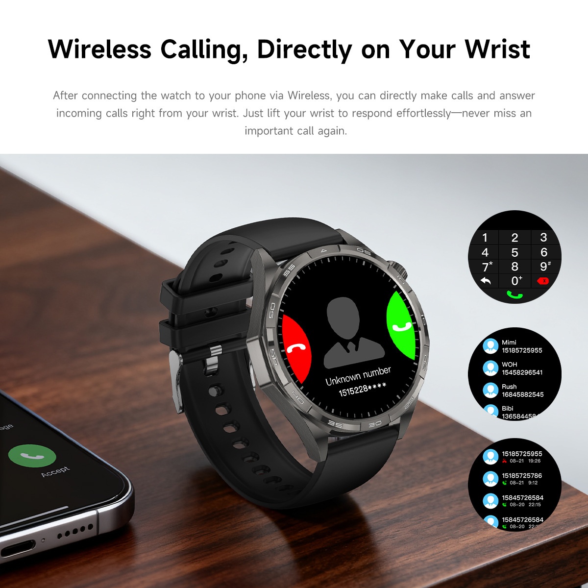 WATCH 6 PRO Smart Watch for Men with 1.50" HD Screen & Wireless Calling