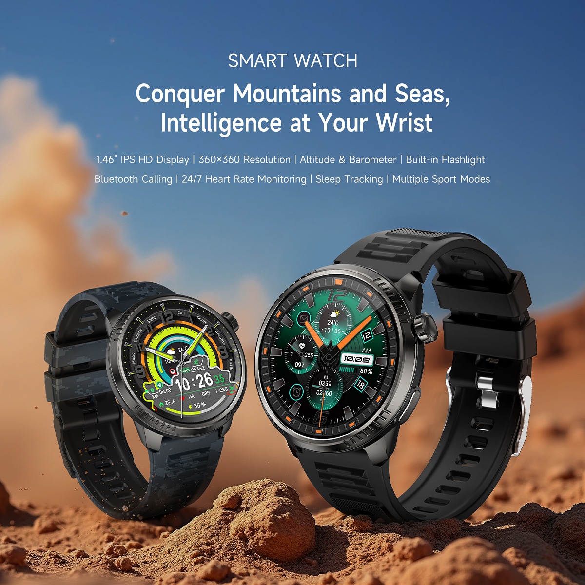 DS6 Smart Watch with GPS, IP68 Waterproof & Bluetooth Calling