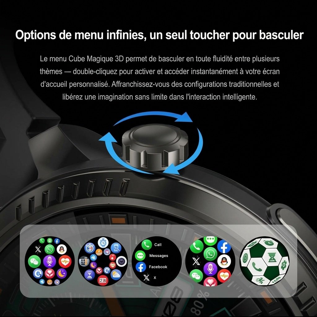 Montre connectée DS6 avec GPS, étanchéité IP68 et appels Bluetooth