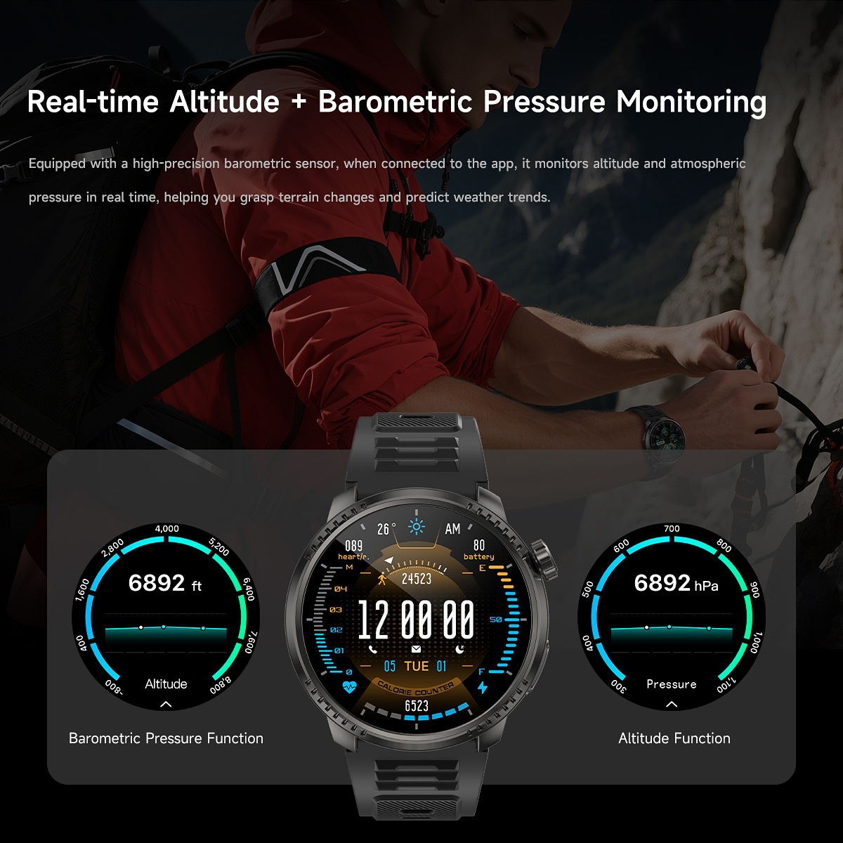 DS6 Smart Watch with GPS, IP68 Waterproof & Bluetooth Calling