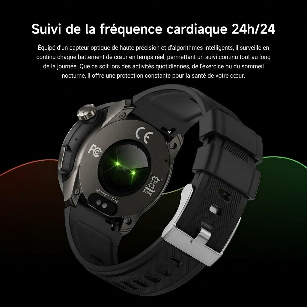 Montre connectée DS6 avec GPS, étanchéité IP68 et appels Bluetooth