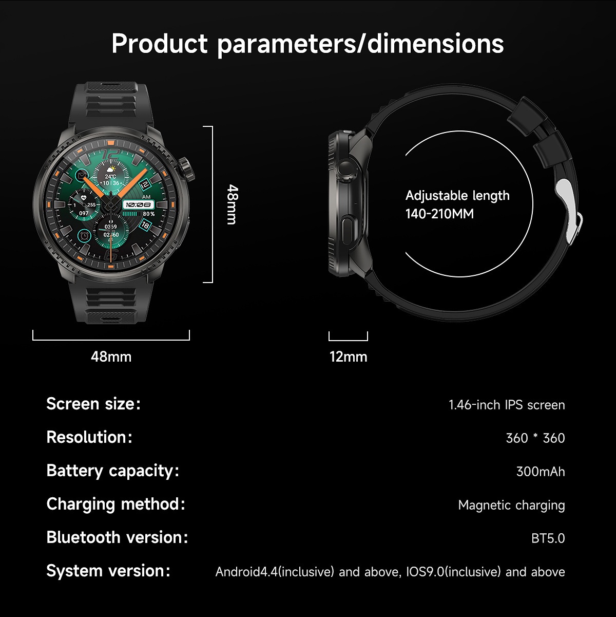 DS6 Smart Watch with GPS, IP68 Waterproof & Bluetooth Calling