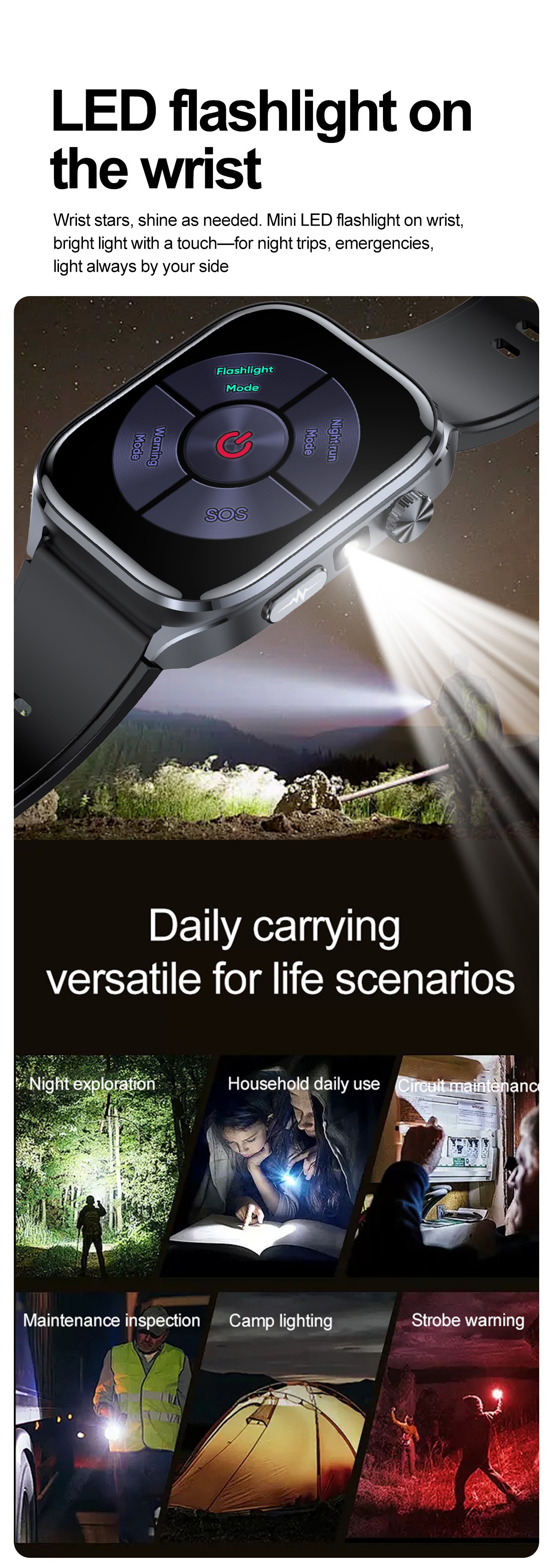 Smart Health ECG Watch with Square HD Screen & Bluetooth Calling