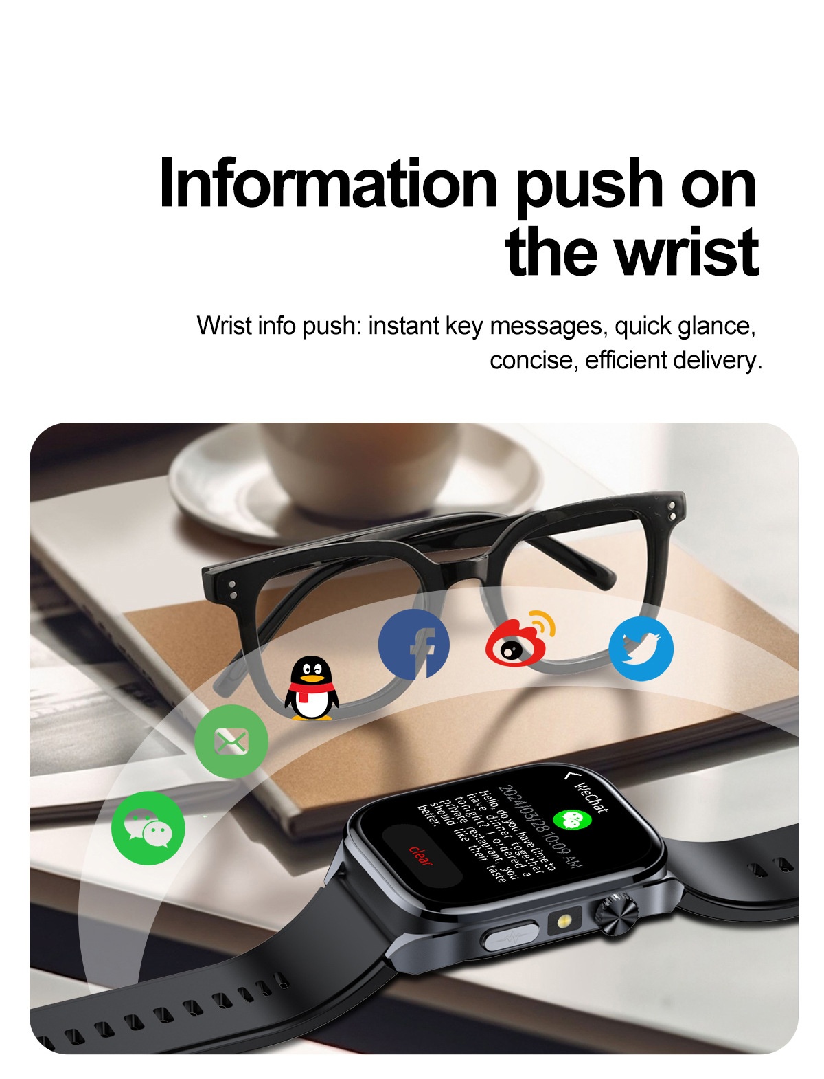 Smart Health ECG Watch with Square HD Screen & Bluetooth Calling