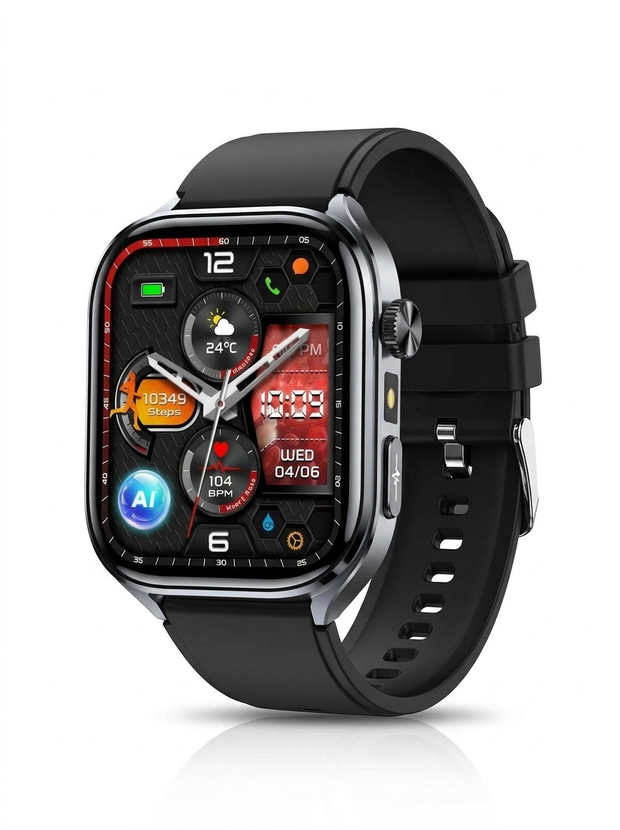 Smart Health ECG Watch with Square HD Screen & Bluetooth Calling