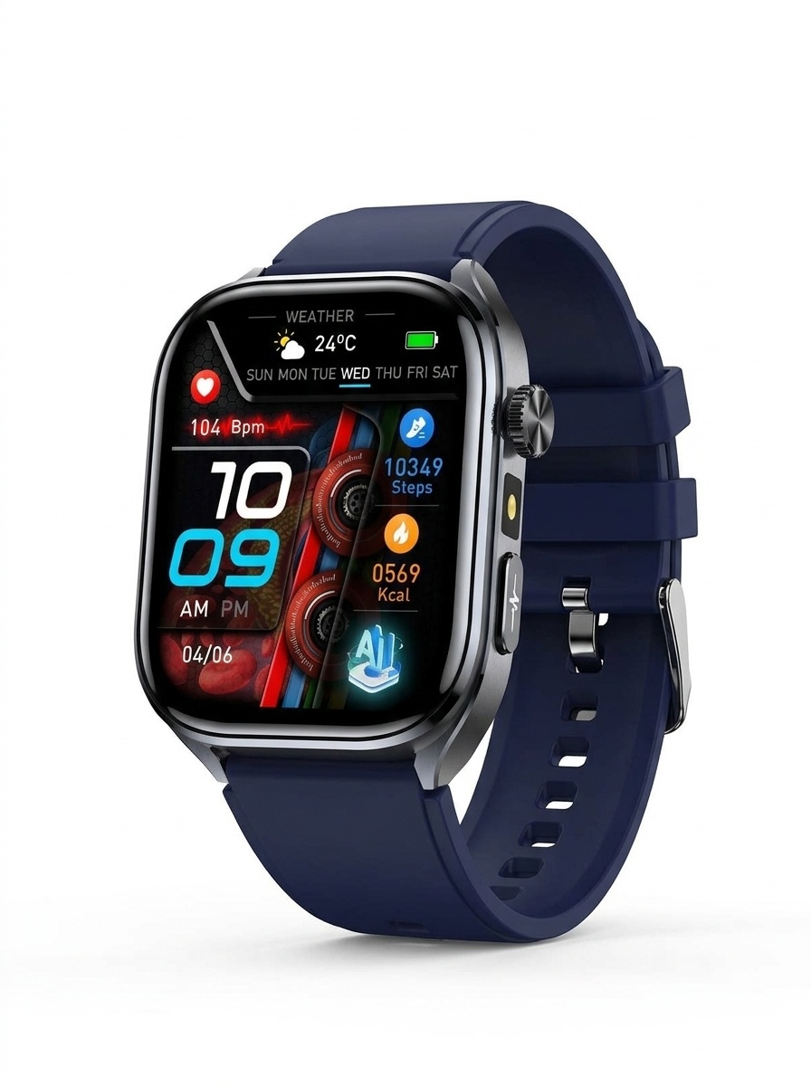 Smart Health ECG Watch with Square HD Screen & Bluetooth Calling